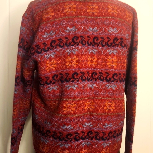 Vintage Carroll Reed Nordic Toggle button-down chunky cardigan sweater - Picture 4 of 11